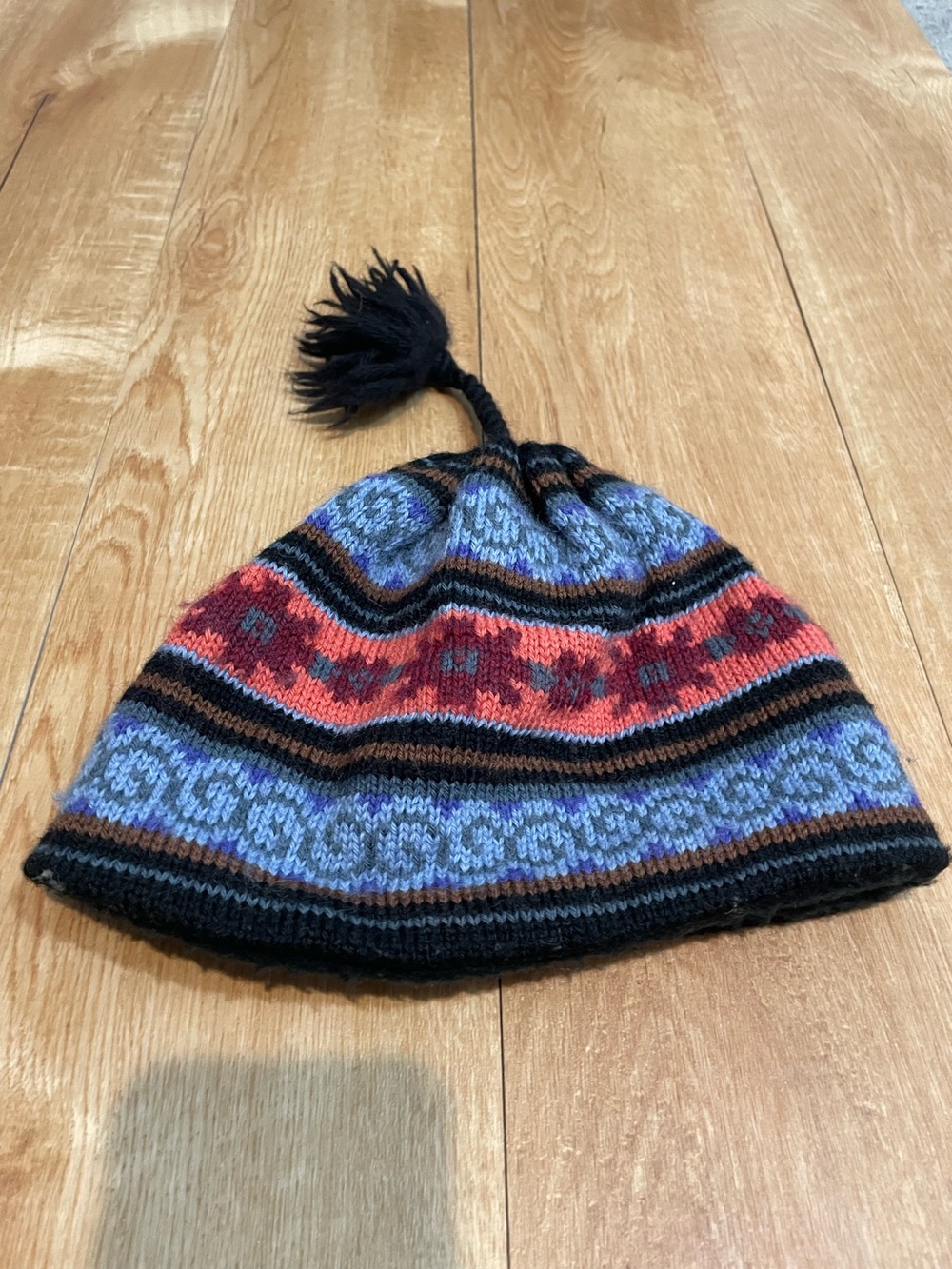 Turtle Fur Fleece Lined Nordic Fair Isle Knit Tassel Beanie Winter Hat Unisex